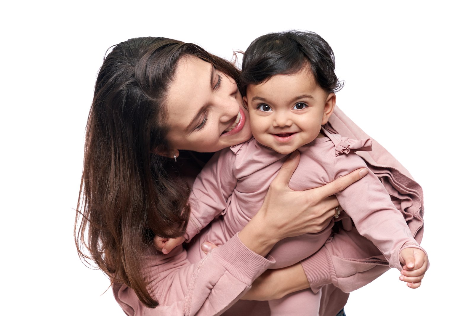 Mother and baby daughter having fun