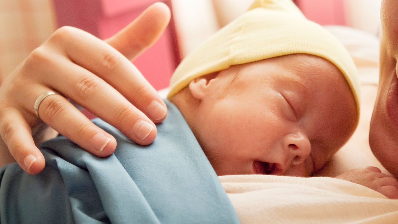 Newborn baby in neonatal care